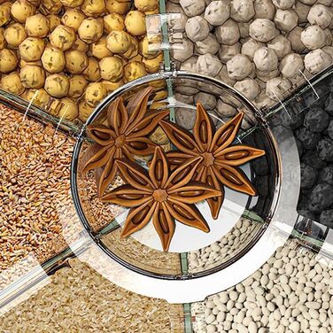 Контейнер для зберігання продуктів, герметичний, обертовий диспенсер для круп, мюслі, рису, кухня
