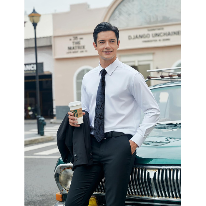 HISDERN Комплект краваток для чоловіків (3 шт.) Класичні, елегантні краватки та нагрудний хустинка з шовку. Ідеально для весіль та свят. Універсальний розмір.