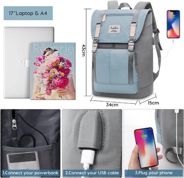 Жіночий рюкзак YAMTION з відділенням для ноутбука 17