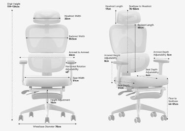 Ергономічне крісло для офісу Musso E600SE з регульованою поперековою підтримкою, 3D-підлокітниками та підголівником, з підніжкою, для жінок, захист спини, зелене