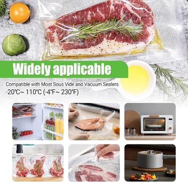 Omtofo 170-Piece Vacuum Bags 15x25cm + 20x30cm + 28x40cm Embossed, BPA-Free, Tear-Resistant, Vacuum Sealer Bags for All Home Vacuum Sealers, Professional Vacuum Bags Food Sous Vide Freezer Bags