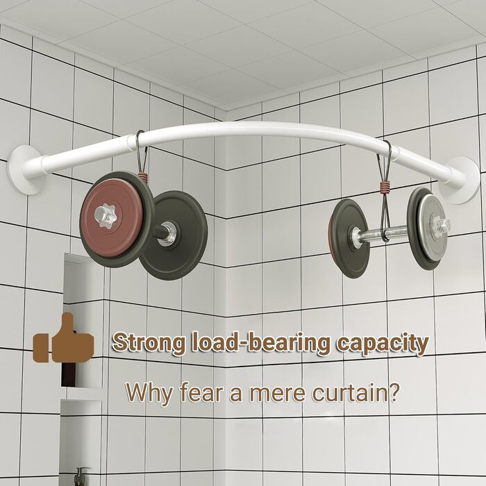 Регульована штанга для душу L-подібної форми без свердління, 304 нержавіюча сталь, для душу, розширювана, кутова, біла (90-130x90-130 см)