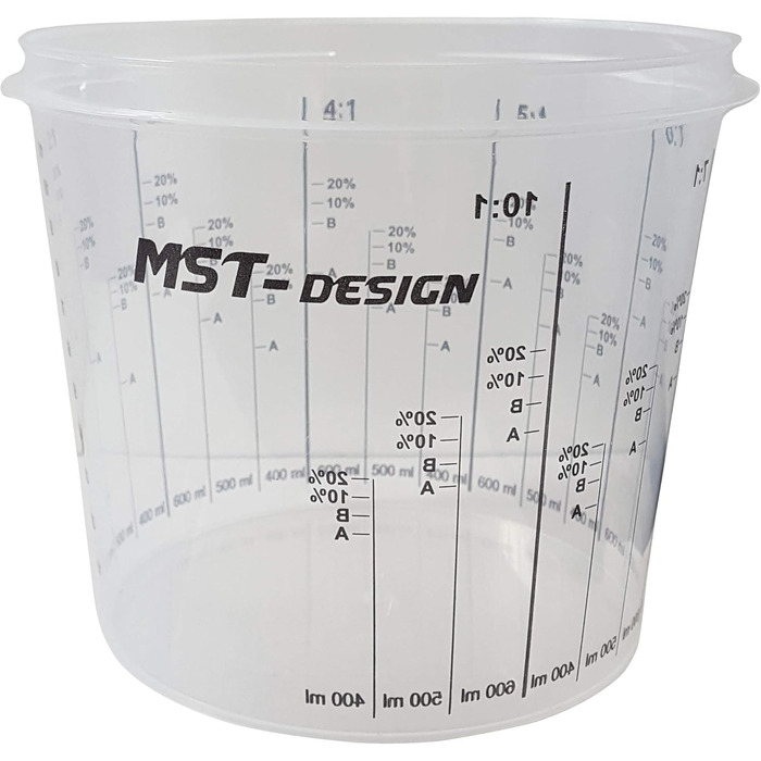 MST-DESIGN Mixing Cups for Paint, 50 Pieces with 1400ml | Robust Disposable Measuring Cups with Mixing Scale | Mixing Cups for Stirring Paints, Fillers, Wood Stains, etc. | Stirring Cups | High-Quality Paint Accessories