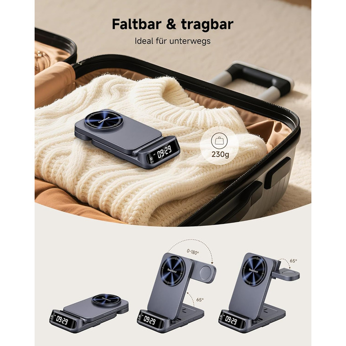 Зарядна станція SwanScout магнітна 3-в-1 для Samsung Galaxy S25 Ultra/S24/Z Flip 7/Z Fold 7, годинник Samsung Watch 8 Classic/8/Ultra/7, навушники Galaxy Buds 3, SwanScout 708SM