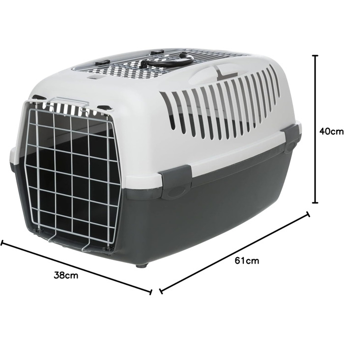 Тріксі переносна клітка Capri Open Top, сіра, розмір S (40x38x61 см), 1 шт.