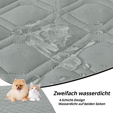 Водонепроникний килимок для собак Homaxy, двосторонній, для відпочинку вдома та на вулиці, 130x100 см, сірий+темно-сірий