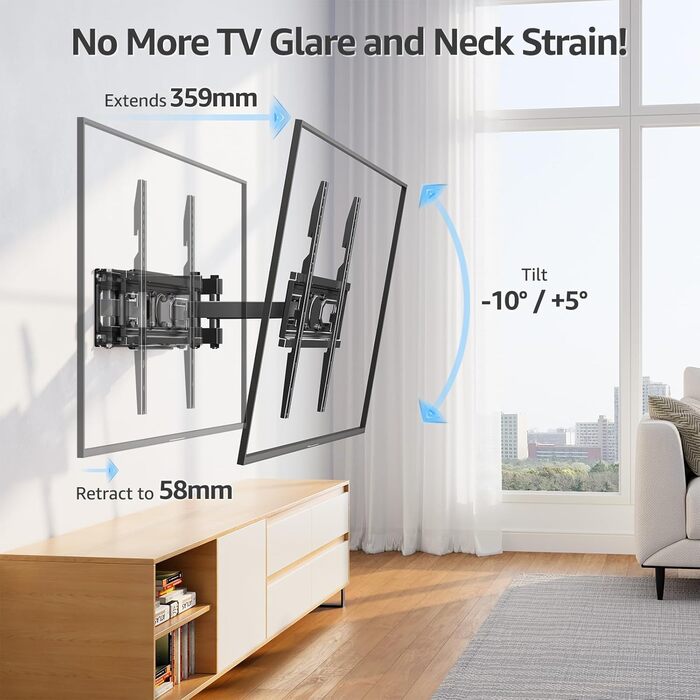 Кріплення для телевізора MOUNTUP на стіну, поворотне та нахильне, для телевізорів 26-70 дюймів (LCD, LED, Curved), до 45 кг, VESA 400x400 мм, EU0092A