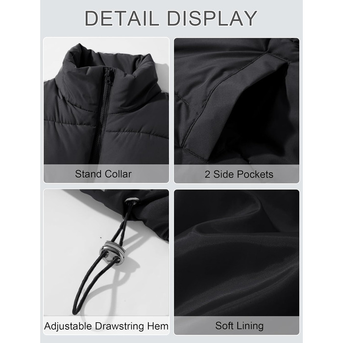 Жіноча жилетка FEOYA великого розміру з пуховим наповнювачем, без рукавів, тепла, чорна, XL