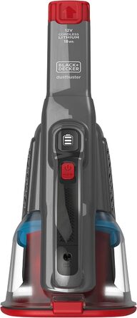Ручний акумуляторний пилосос BLACK+DECKER BHHV315J Lithium Dustbuster Titanium/Red 12V, 500 мл, циклонна технологія, безмішковий, з насадкою для щілин