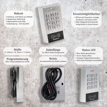 Електронний замок Gelikom XK1 RFID та PIN-код, кодовий замок