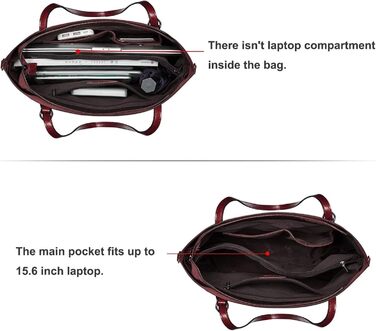 Сумка жіноча S-ZONE 3 в 1 з натуральної шкіри (яловичина) для ноутбука, роботи, повсякденного використання - Wine Rot