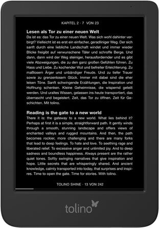 eReader Tolino Shine - компактний та легкий ридер для читання