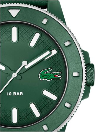 Годинник Lacoste 12.12 Scuba чоловічий, кварцовий, силіконовий ремінець (зелений)