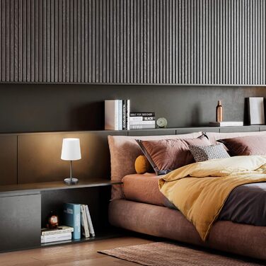 Вінтажна настільна лампа B.K.Licht з абажуром з тканини, з вимикачем на шнурі, 33x20 см, білий колір