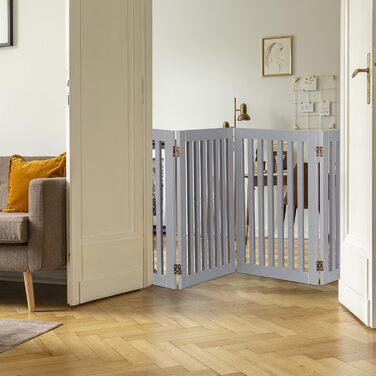 Захисне ворота Relaxdays для собак, розкладне, сіре (70 x 207 см)