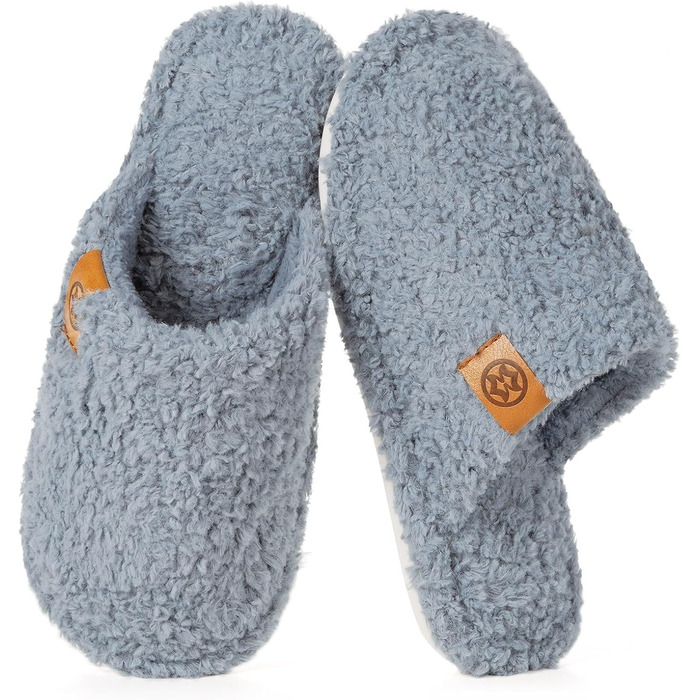 Домашні тапочки Dokela для жінок та чоловіків: зручні, з піною пам'яті, з штучним хутром, антиковзаючі, блакитні, 38/39 EU