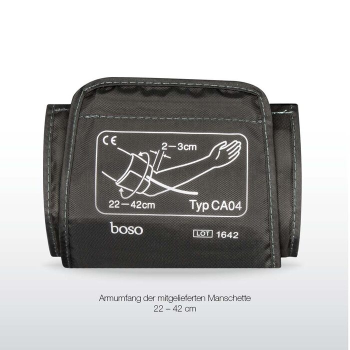 Тонометр Boso Medicus Family з 2 пам'ятними місцями, великим дисплеєм та визначенням аритмії – універсальна манжета (22–42см)