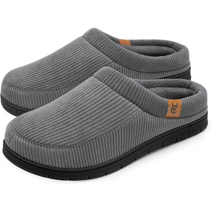 Чоловічі мокасини VeraCosy для дому з піною Memory Foam, зимові пантофлі, сірий колір, розмір 42/43 EU