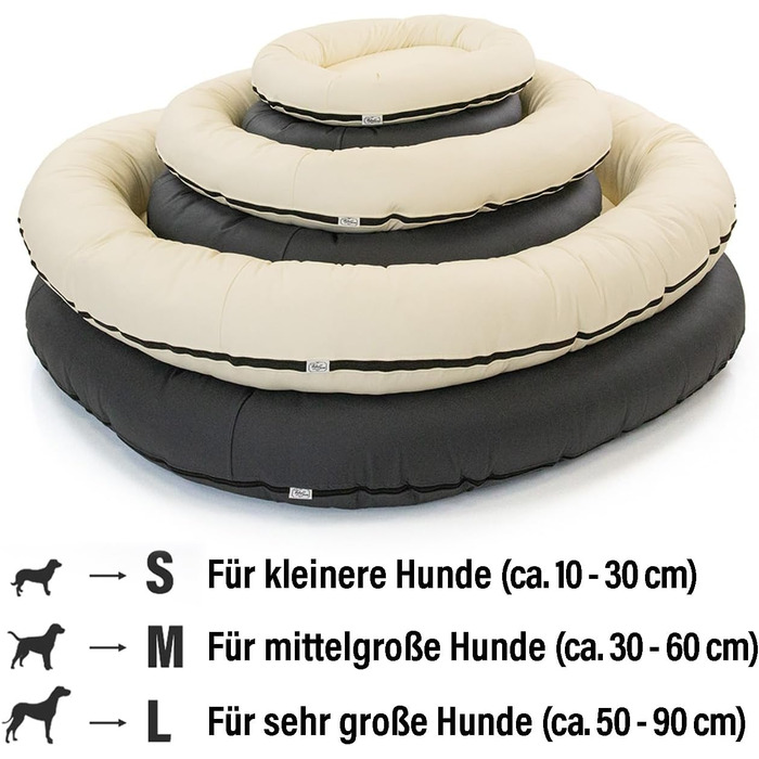 Wallace & Jones | Преміум собаче ліжко Болтон, диван для собак 63x50 см, штучна шкіра, для маленьких собак, прихований блискавка, миється, нековзне, темно-сірий 63 x 50 см, темно-сірий