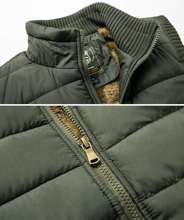 Чоловічий outdoor жилет Vcansion з флісовим коміром, утеплений повсякденний жилет армійного зеленого кольору (S)