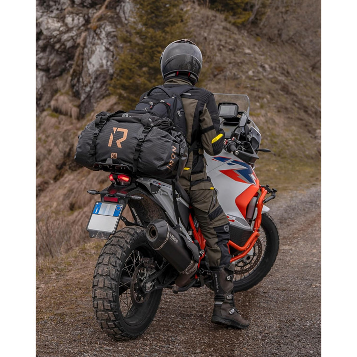 IRON JIA's Motorcycle Bag Luggage Roll Waterproof Motorcycle Rear Bag Saddlebag Travel Bag with roll-sealed shoulder straps suitable for motorcycle cycling camping watersports Black-70L