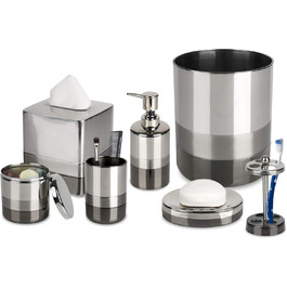Набір аксесуарів для ванної кімнати Triune Elegante, 7 предметів, платина, нержавіюча сталь