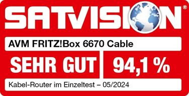 Роутер FRITZ!Box 6670 Cable: Wi-Fi 7, DOCSIS 3.1, Zigbee, LAN 2.5Gbps