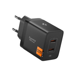 Зарядний пристрій Spigen ArcStation Essential GaN 47W 2xUSB-C з PPS та PD 3.0, чорний