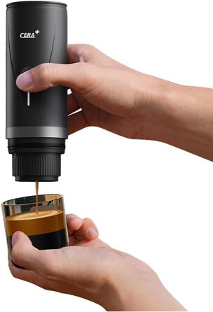 CERA+ Electric Portable Espresso Machine, Self-Heating in 3-4 Minutes, with Portable Bag.