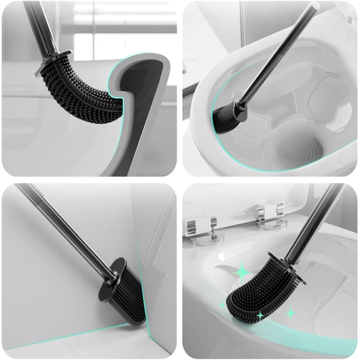 Силіконова щітка для унітазу Klobürste з кріпленням на стіну без свердління, чорна