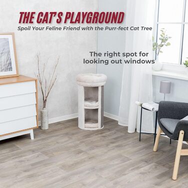 Двоповерховий котячий комплекс TRIXIE Mexia сірого кольору, 39 x 39 x 73 см