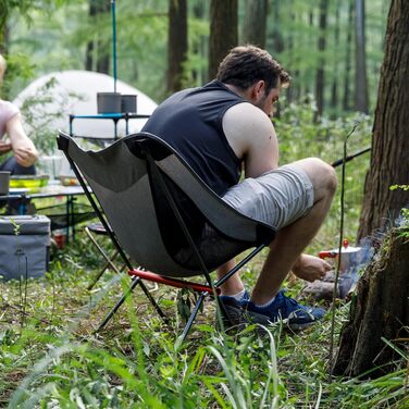 Складний туристичний стілець Naturehike - легкий, для відпочинку на природі, риболовлі, пікніків та походів (сірий)