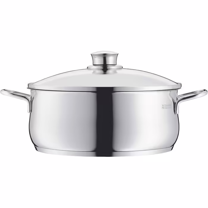 Каструля WMF Diadem Plus 16 см з кришкою, нержавіюча сталь, для індукції, 1,5 л, полірована, універсальна для пасти та тушкування, без покриття
