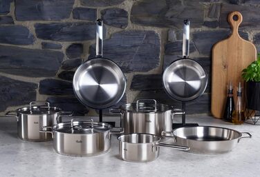Сковорода Fissler Pure Collection Edelstahl Ø28 см, нержавіюча сталь, з внутрішньою мірною шкалою, виготовлено в Німеччині, для індукційних плит