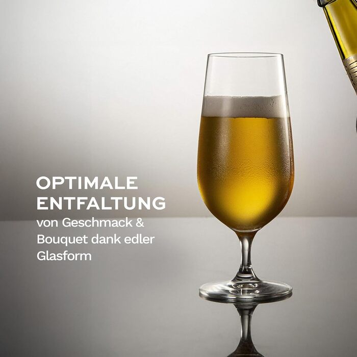 Набір келихів для пива Stölzle Lausitz Grand Cuvée 6 шт, 390 мл – Кришталеві келихи для Pilsner та іншого пива, Німеччина