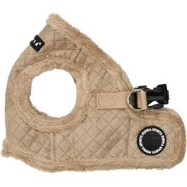 Нашийник для собак Puppia Douglas, Step-in, теплий, зимовий, вільний крій, в забавний візерунок у вигляді ромбічних фігур, для маленьких та середніх собак, бежевий, розмір M