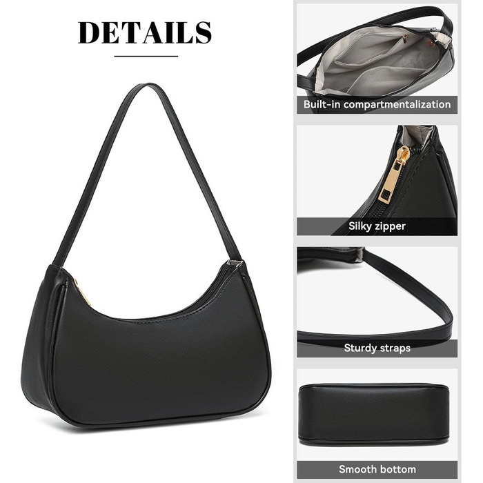 Сумка жіноча на плече з екошкіри, ретро хобо, маленька сумка для дівчат-підлітків, однотонна Dirndl сумка