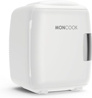 Mini-холодильник MONCOOK для спальні - компактний, портативний, тихий, з функцією охолодження та підігріву, білий (9L)