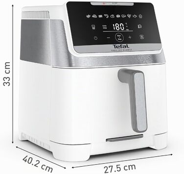 Фритюрниця Tefal Easy Fry Silence 7л, біла - аерофритюрниця з тихим режимом, 10 програм, до 8 порцій EY8421E0