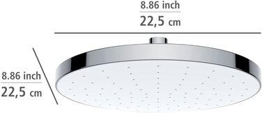 WENKO Showerhead Automatic Cleaning - Anti-Limescale Universal Showerhead with Automatic Cleaning System, Plastic (ABS), 22.5 x 22.5 cm, Silver Glossy, Chrome, 24000100
