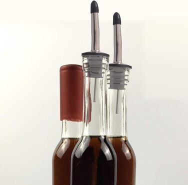 Виливний носик для пляшок Newk, нержавіюча сталь, 12 шт., класичний конічний вилив з гумовими ковпачками