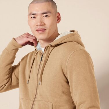 Чоловіча худі на молнії Amazon Essentials з підкладкою шерпа, розмір XXL, колір Camel Heather