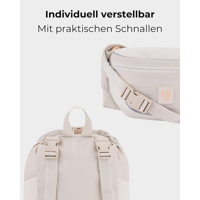 Чоловіча та жіноча поясна сумка Johnny Urban Jimmy 2в1 - рюкзак, водонепроникна, для фестивалів, багатофункціональна (пісок)