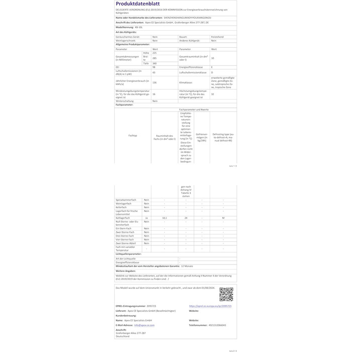Mini холодильник Enventor 10L: портативний, з подвійним охолодженням, 12V/220V, для авто, кімнати, офісу (чорний)