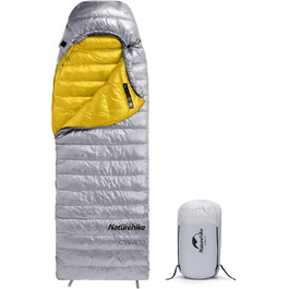 Спальний мішок Naturehike 4 сезони, зимовий, водовідштовхувальний, компактний, для кемпінгу, подорожей, відпочинку на природі (сірий M)