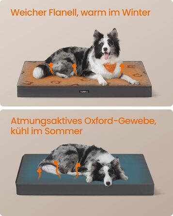 Крізь для собак Feandrea, розмір M, 76 x 51 x 8 см, водовідштовхувальний, для маленьких та мініатюрних собак, сірий, PGW241G01