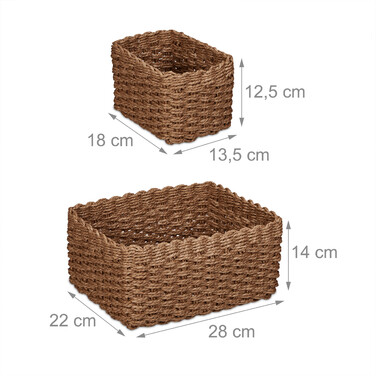 Relaxdays Woven Storage Baskets - 3 Piece Set