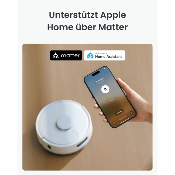 Робот-пилосос SwitchBot K11+ з мокрою прибиранням, 6000Pa, самостійна очистка контейнера, LDS-картування, 3.6 дюйми, сумісний з Apple Home, Alexa, Google Home та Matter, бежевий