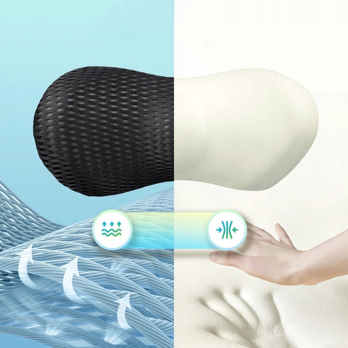 Ортопедична подушка під поперек з ефектом пам'яті (Memory Foam) для авто та крісла