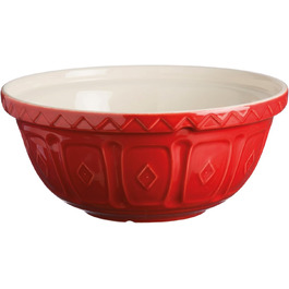 Mason Cash Steingut Mixing Bowl 26 cm, Red, 2.7 L, Dough Bowl for Bread Dough, Cake Dough or Pizza Dough, made of high-quality, chip-resistant stoneware, large dough bowl